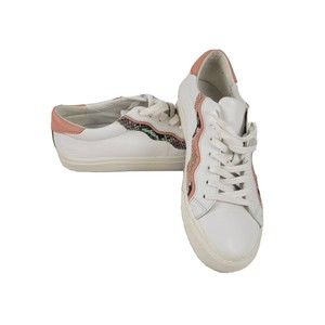 Madewell Sneaker Women's White Leather Sidewalk Low Top Shoes White Lace-Up Sz 8
